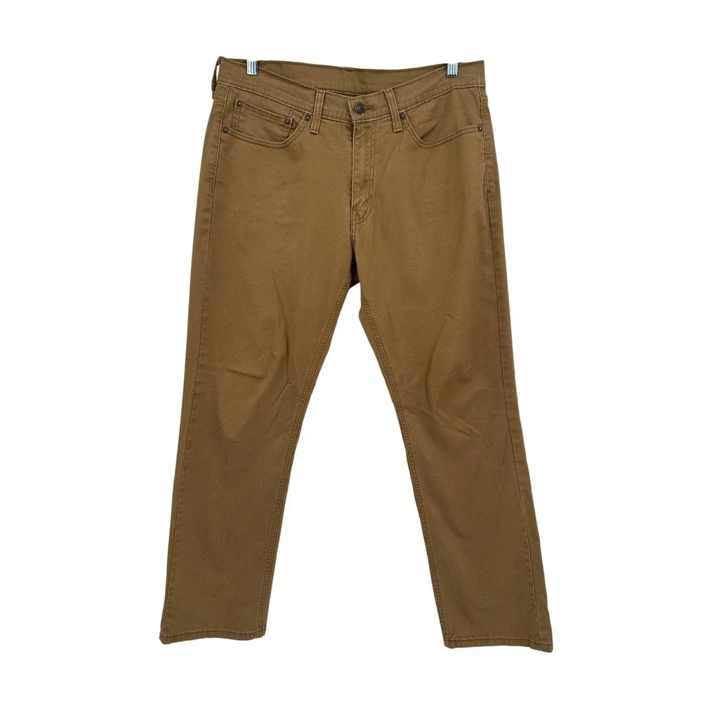 Levis 541 Athletic Taper Pants Mens 34x32 Brown Khaki Stretch Chino Jeans preppy